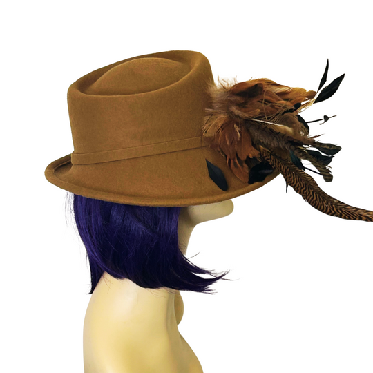 Medium Brim Hat with Feathers