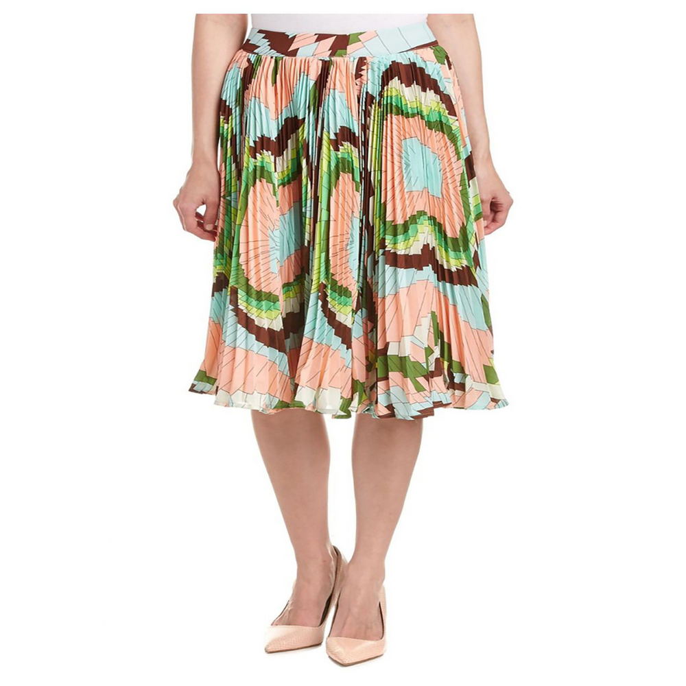 Fully Pleated Printed Skirt