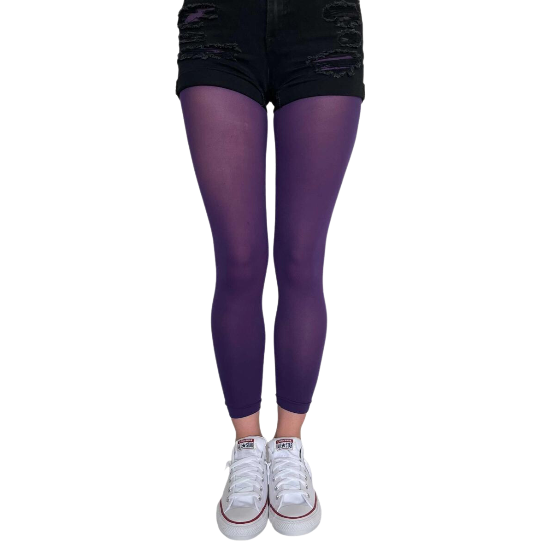 Purple Lycra Cotton Ladies Capri Legging, Size: Small, Medium