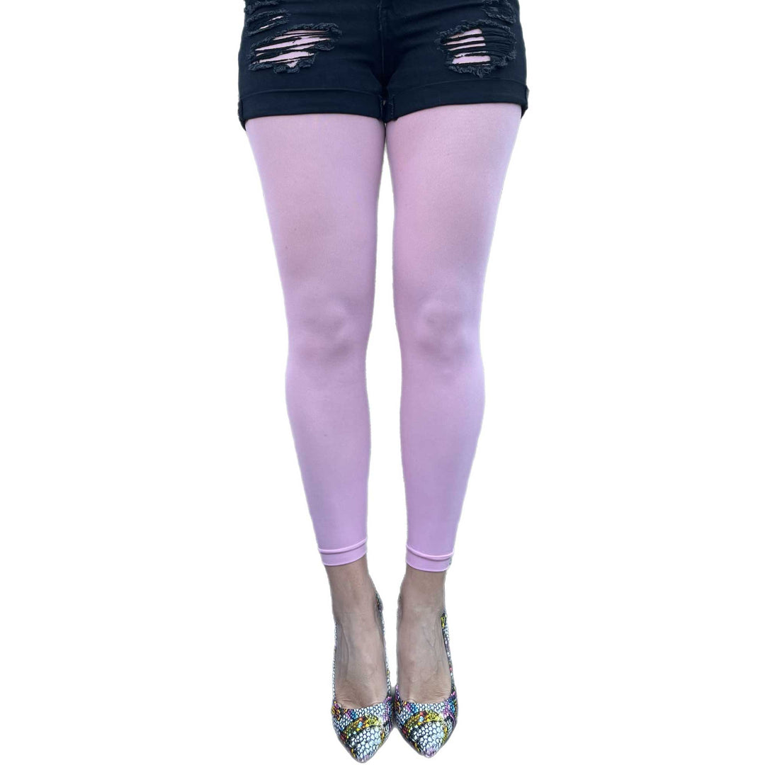 Pastel Pink Opaque Footless Tights