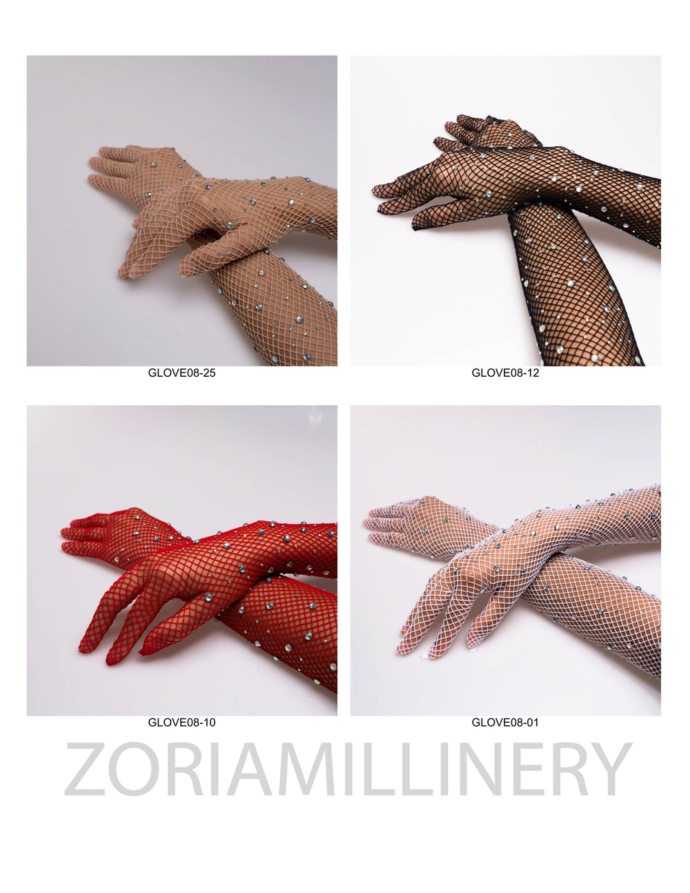 Long sleeve fishnet gloves: Red