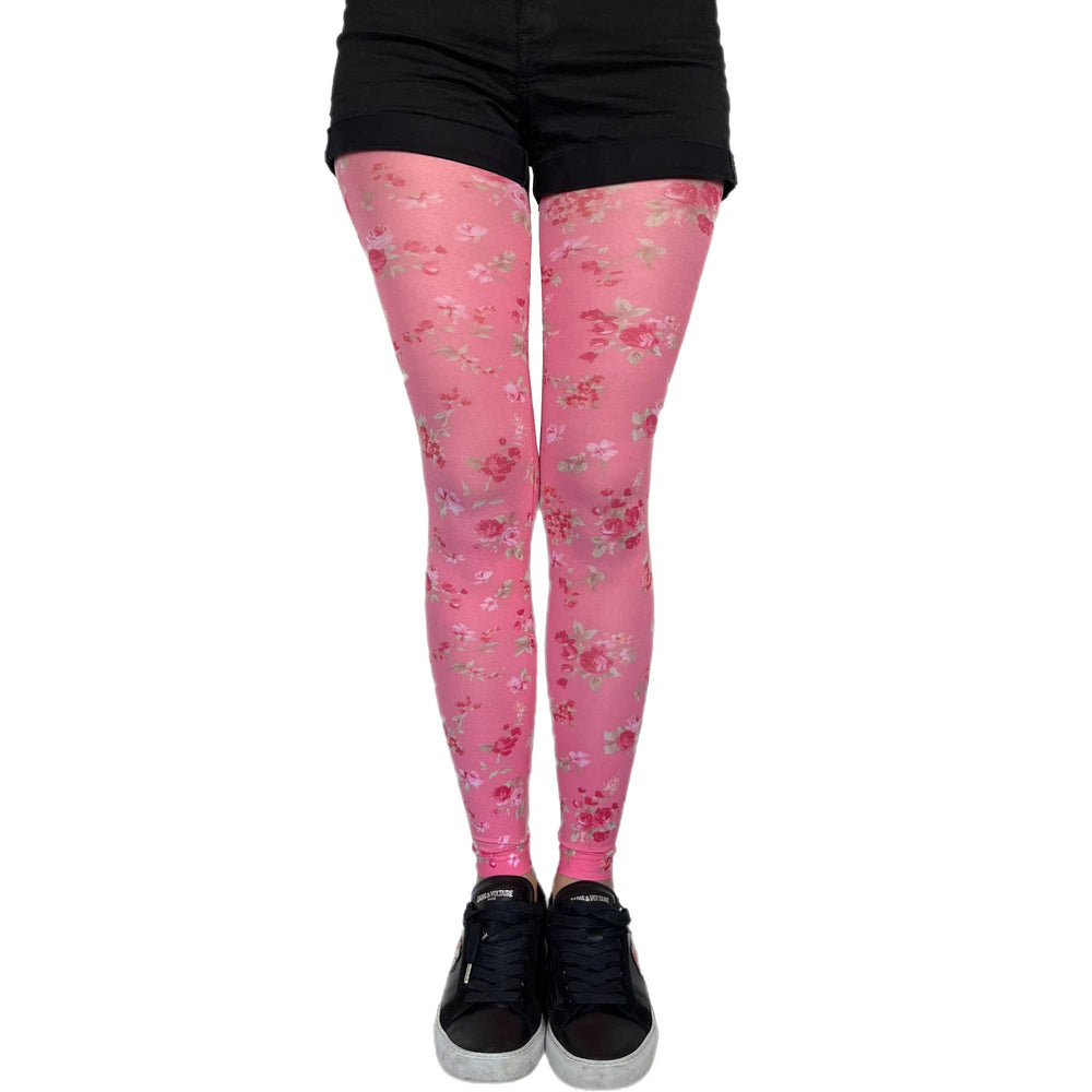 Ditsy Pink Floral Footless Tights