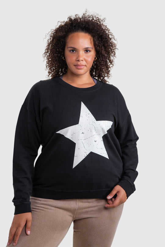 You're A Star Pullover Curvy - Black
This pullover was crafted using a 100% cotton terry fabric. It features a rounded neckline, long sleeves, and a single star graphic on the front with an antiqued finish. Fabric: 100% cotton terry Machine wash cold with like colors and tumble dry low Country of Origin: CN
You're A Star Pullover Curvy - Black
This pullover is 100% cotton terry fabric. It features a rounded neckline, long sleeves, and a single star graphic on the front with an antiqued finish. 
KT11694-P-1
