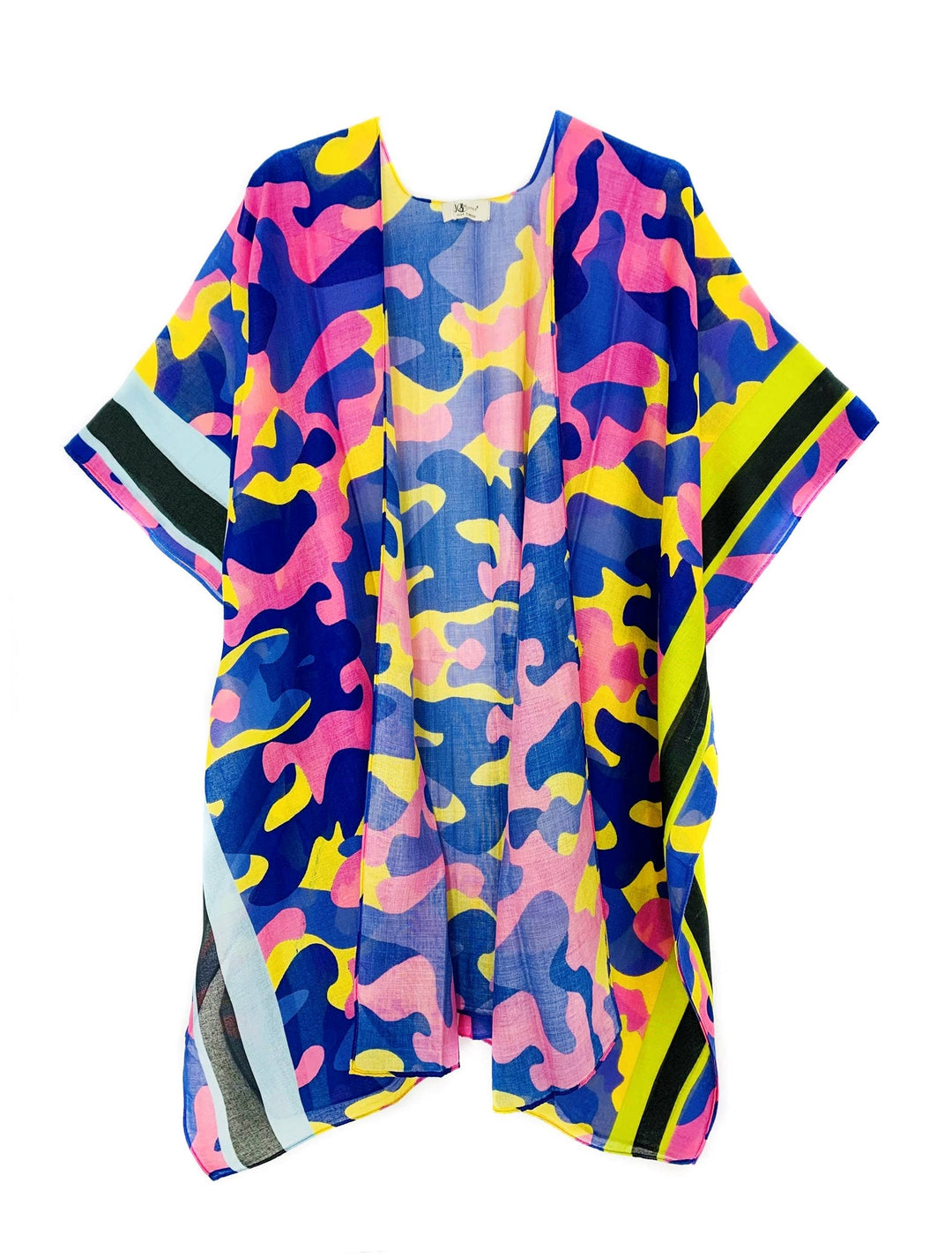 JC Sunny Fashion - Pink-Blue Two Tone Edge Camo Kimono