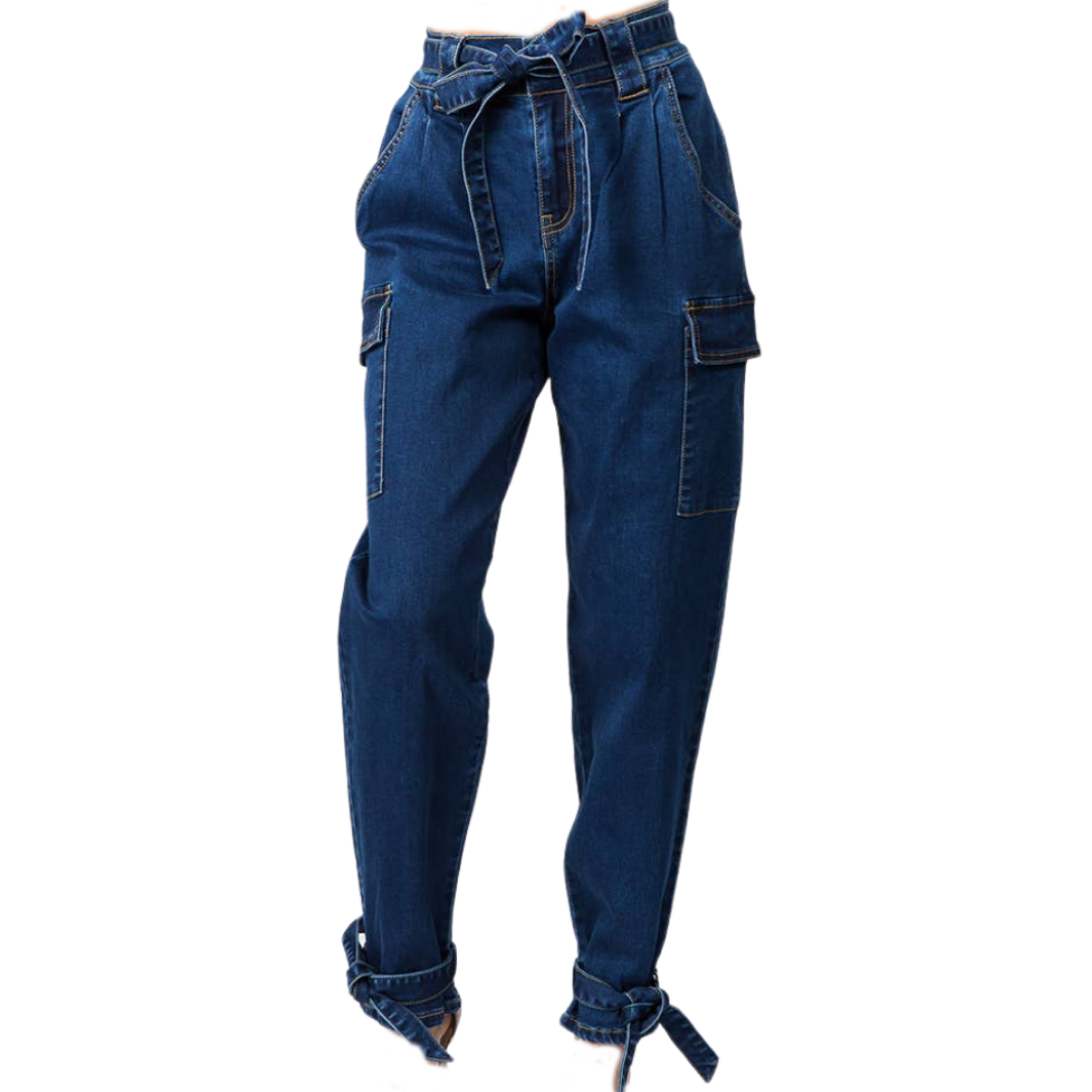 Denim Jogger with Ankle Waist Tie – Le' Diva Boutique Store