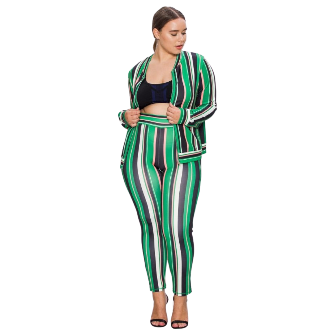 Plus Vintage Stripe Track Suit - Olive
Lounge in style in this stretch fabric set. The Vintage Stripe Set features a zip up jacket with contrast cuffs and matching leggings. Wear this set with Chucks, Vans or your favorite heels. Zip Up jacket with matching legging Self: 91% polyester, 9% spandex Hand wash
Plus Vintage Stripe Track Suit - Olive
Lounge in style in this stretch fabric set. Vintage Set features a zip up jacket & legging with cuffs. Wear this set with Chucks, Vans or your favorite heels.
JJP205