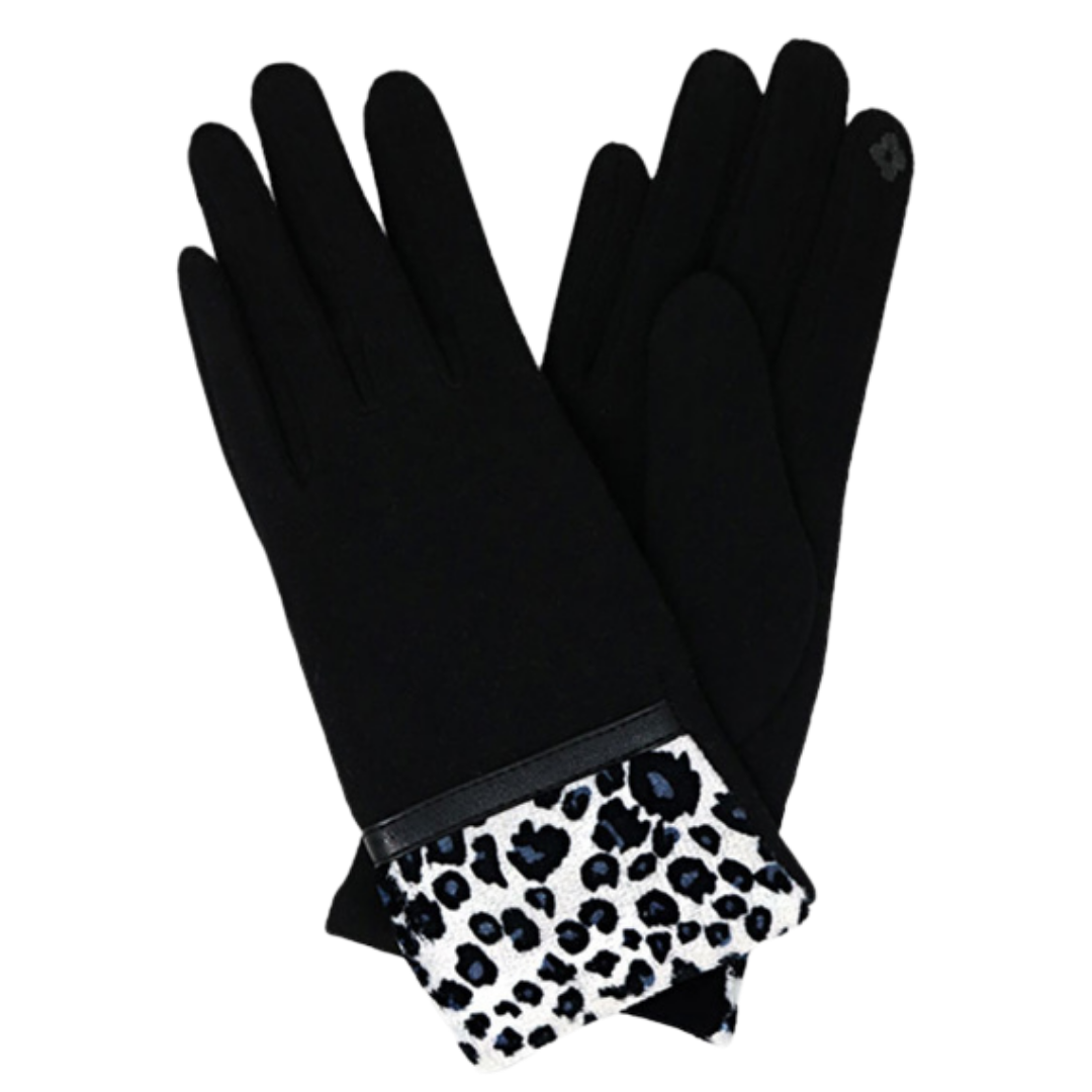handschuhe leopard Leopard Pattern cuff detail gloves – Le' Diva Boutique Store