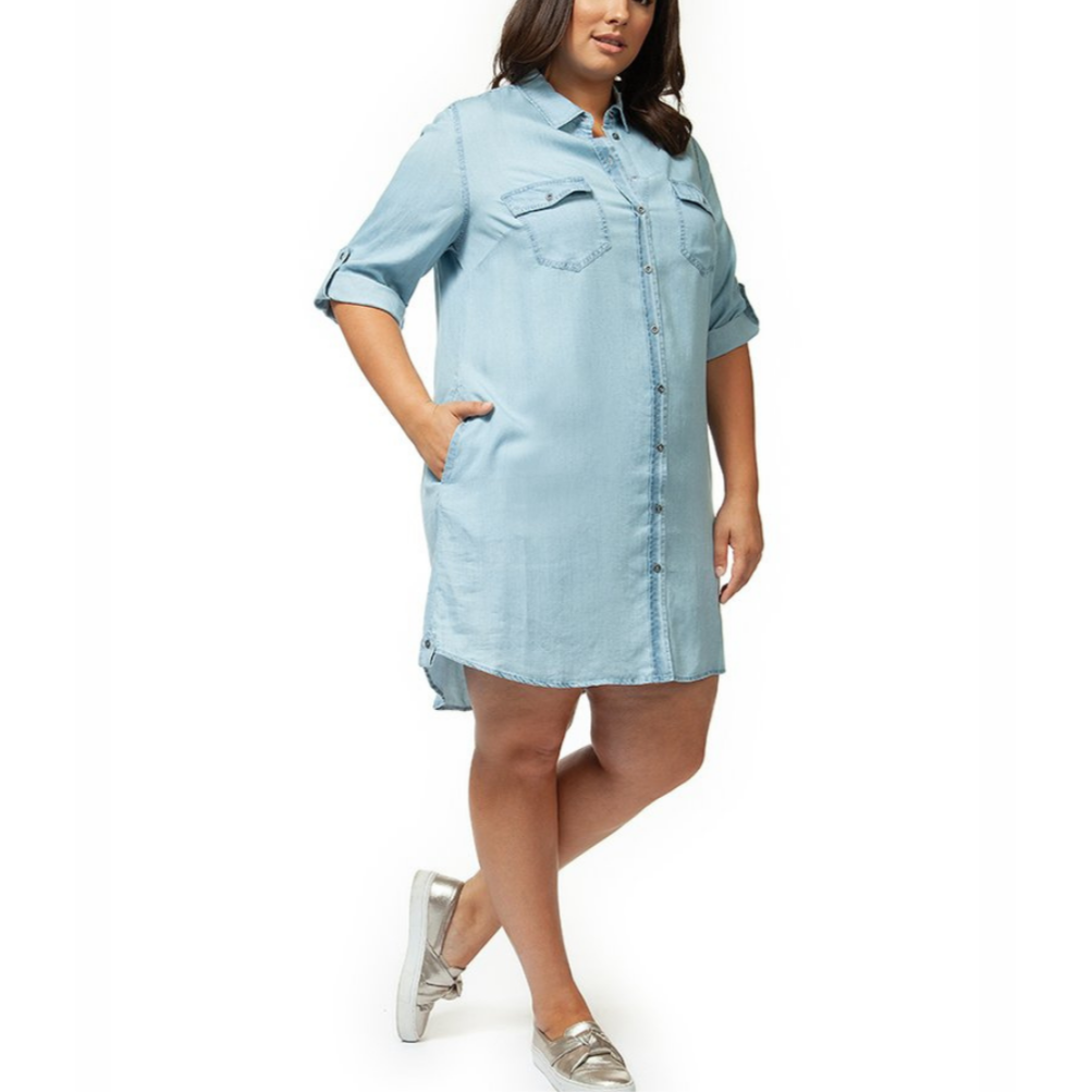 Denim Shirt Dress Plus Sizes Le Diva Boutique Store