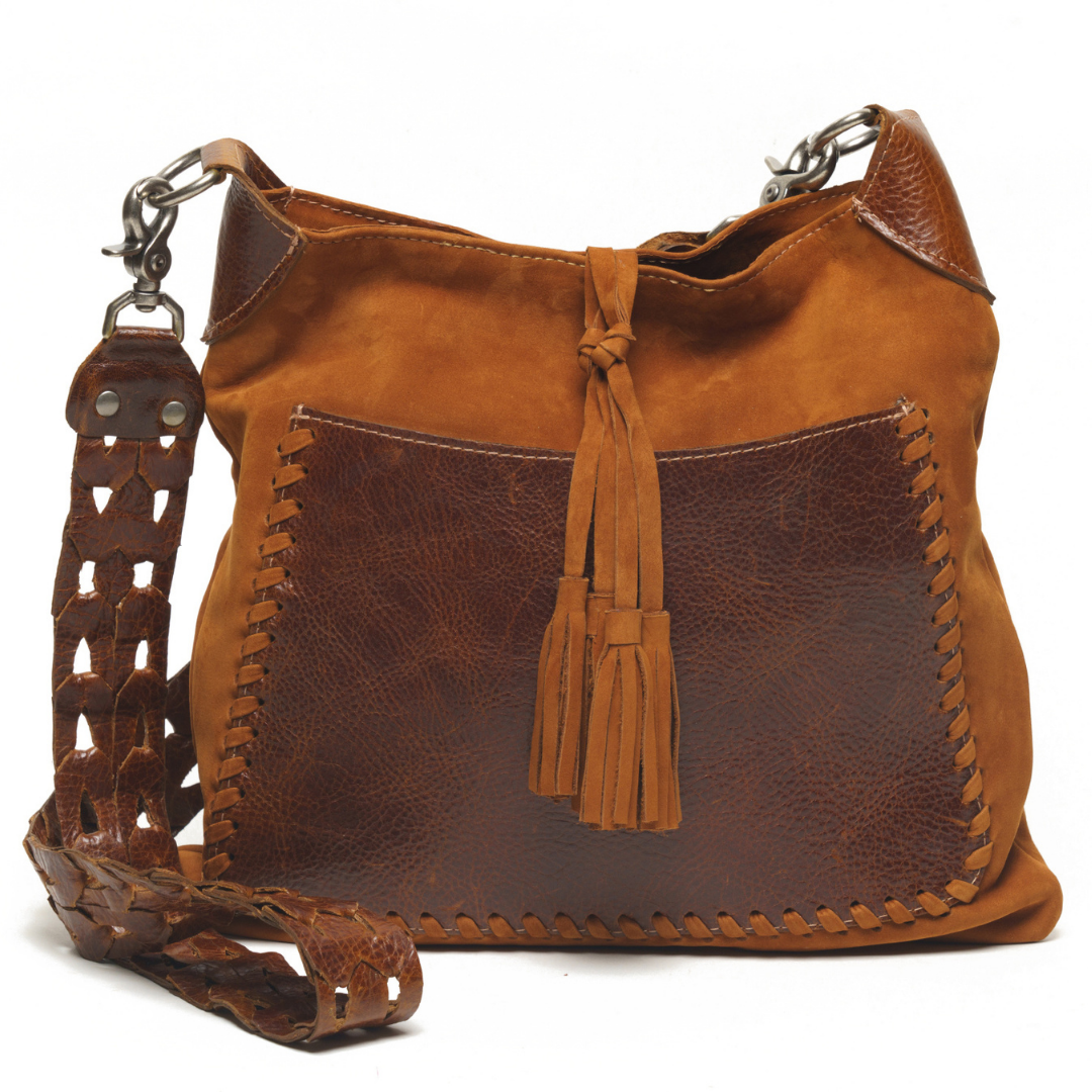 Women's Italian Leather Crossbody Bag in Cognac by Quince