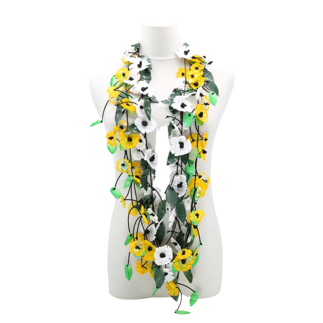 Upcycled Plastic Bottles Poppy Necklace Yellow/Green – Le' Diva