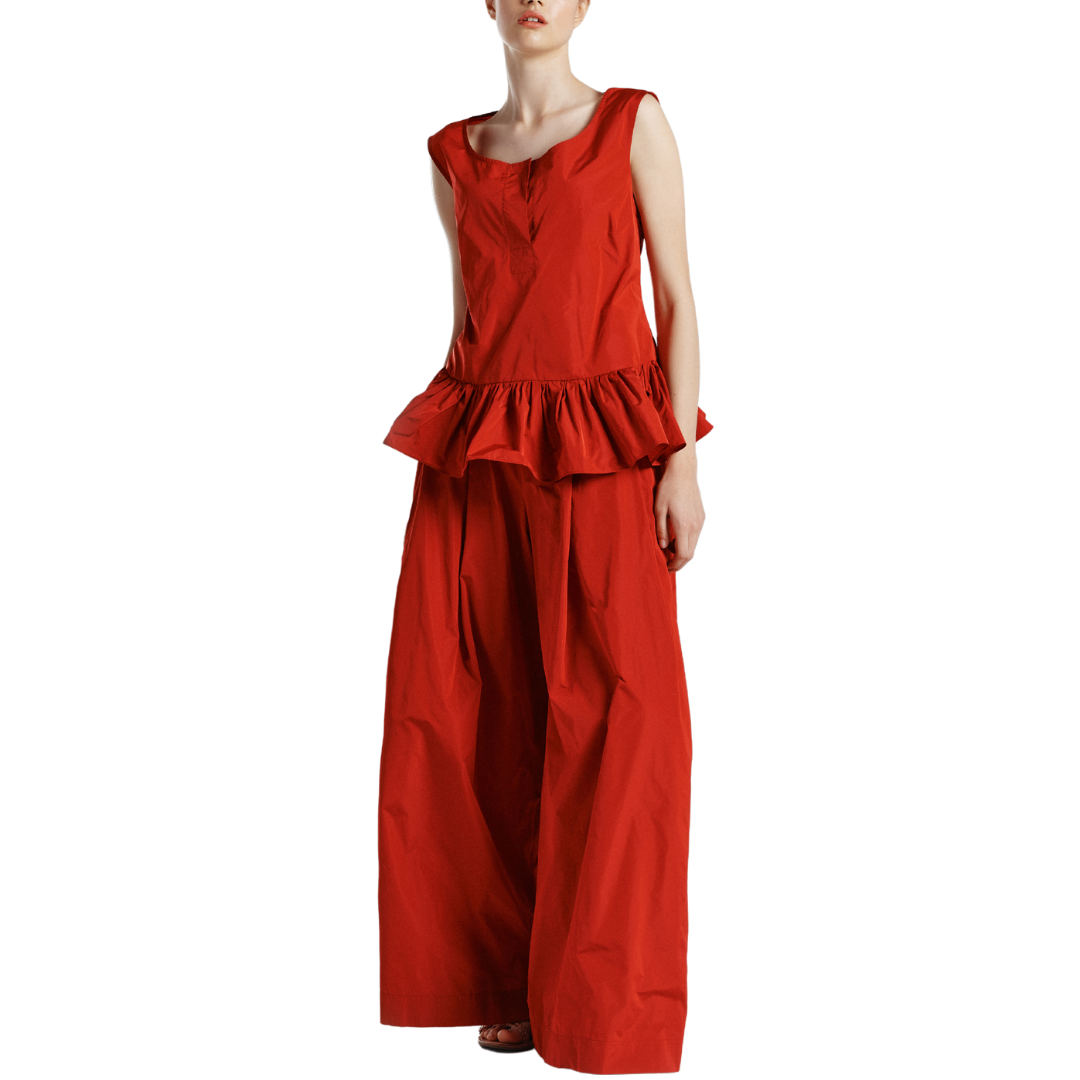 Rosana And Ariana 2pc Pant Set - Igor Dobranic
In a beautiful pop of red, this chic sleeveless top with peplum bottom and wide leg pants has classic sophistication written all over it. Fit fact: Runs true to Igor's sizing with a full relaxed body Taffeta woven 100% Polyester Hand wash gently or dry clean Made in Croatia Style # S22-55 & 56
Rosana And Ariana 2pc Pant Set - Igor Dobranic
In a beautiful pop of red, this chic jacket has classic sophistication with a relaxed peplum body that features a waist sea