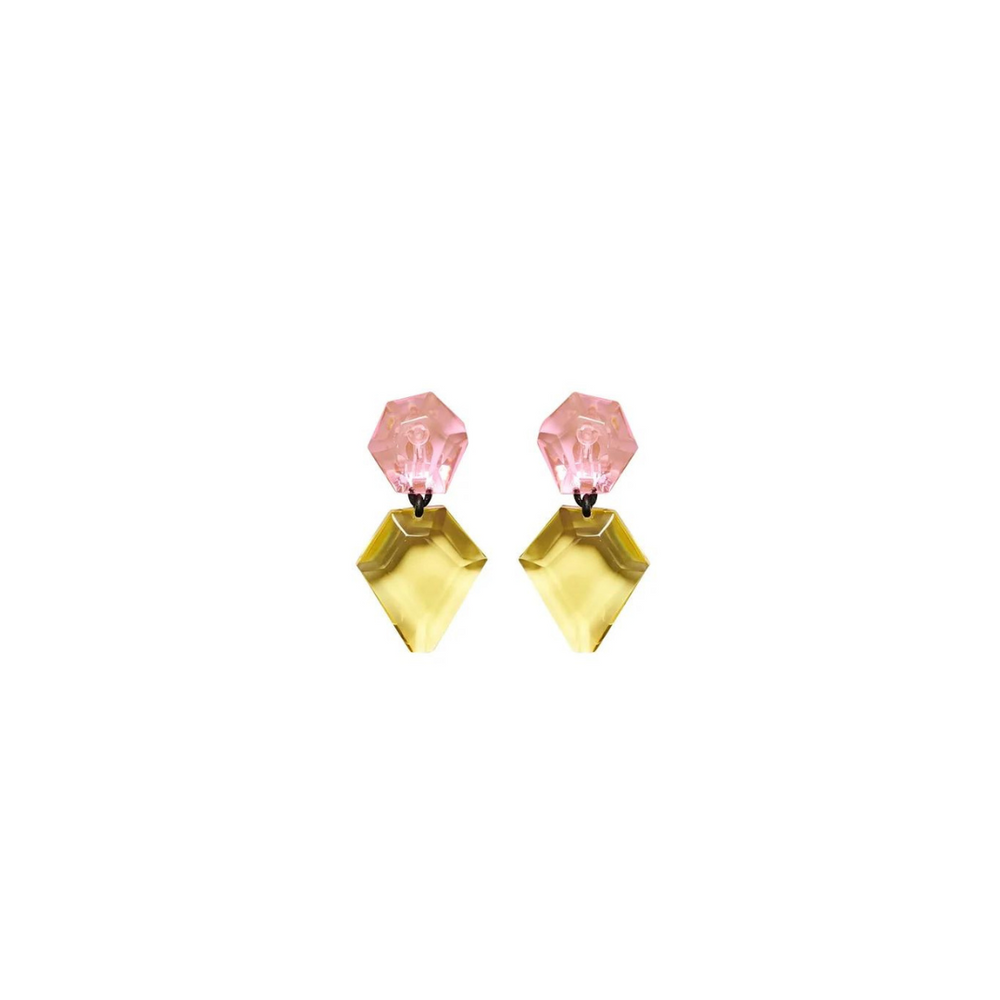 Riley Monies Pink Yellow Acrylic Earrings
Transparent faux crystal-cut earrings in pink Clip-on fastening. Polyester, leather, silver plated brass. Approx. L: 3.7", W: 1.9" D: .7" Pink/Yellow Beautifully matches the Monies Polyester Acrylic Earrings & Bracelet:
Riley Monies Pink Yellow Acrylic Earrings
Transparent faux crystal-cut earrings in pink. Clip-on fastening. Silver-tone hardware. Approx. 1.5 length, W: 1.5.color: Pink
8159PY

$220
$220
$220
acrylic earrings, clip earrings, earrings, gem earring, mo