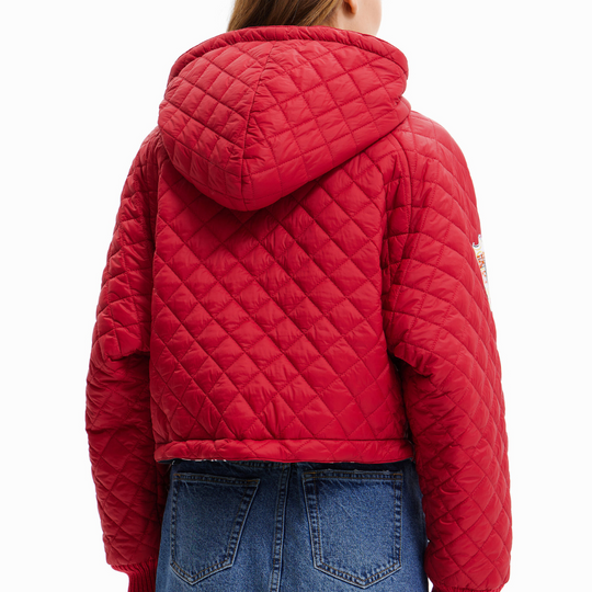 Quilted Padded hoodie with Drawstring Waist