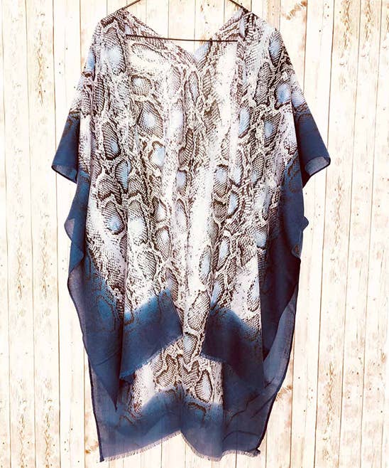 JC Sunny Fashion - Blue  Snake Print  Kimono