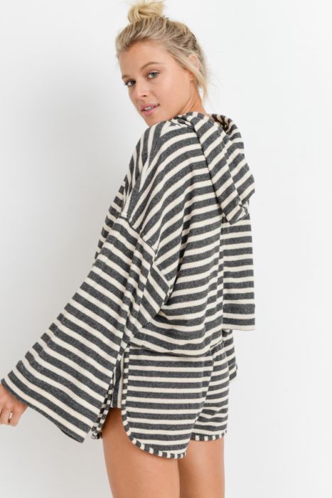 Striped Hoodie Bell Sleeve Top
This versatile chic top is perfect for low-key excursions or lounging indoors. It features an all-over striped print (taupe and black), a hoodie with drawstring closure, and wide extra long sleeves. 80% cotton, 20% polyester.
Striped Hoodie Bell Sleeve Top
Top features an all-over striped print (taupe and black), a hoodie with drawstring closure, and wide extra long sleeves. 
KT11147

$34.99
$34.99
$34.99
activewear tops, clearance, dolman sleeve, hoodie, potluck, pullover, sp