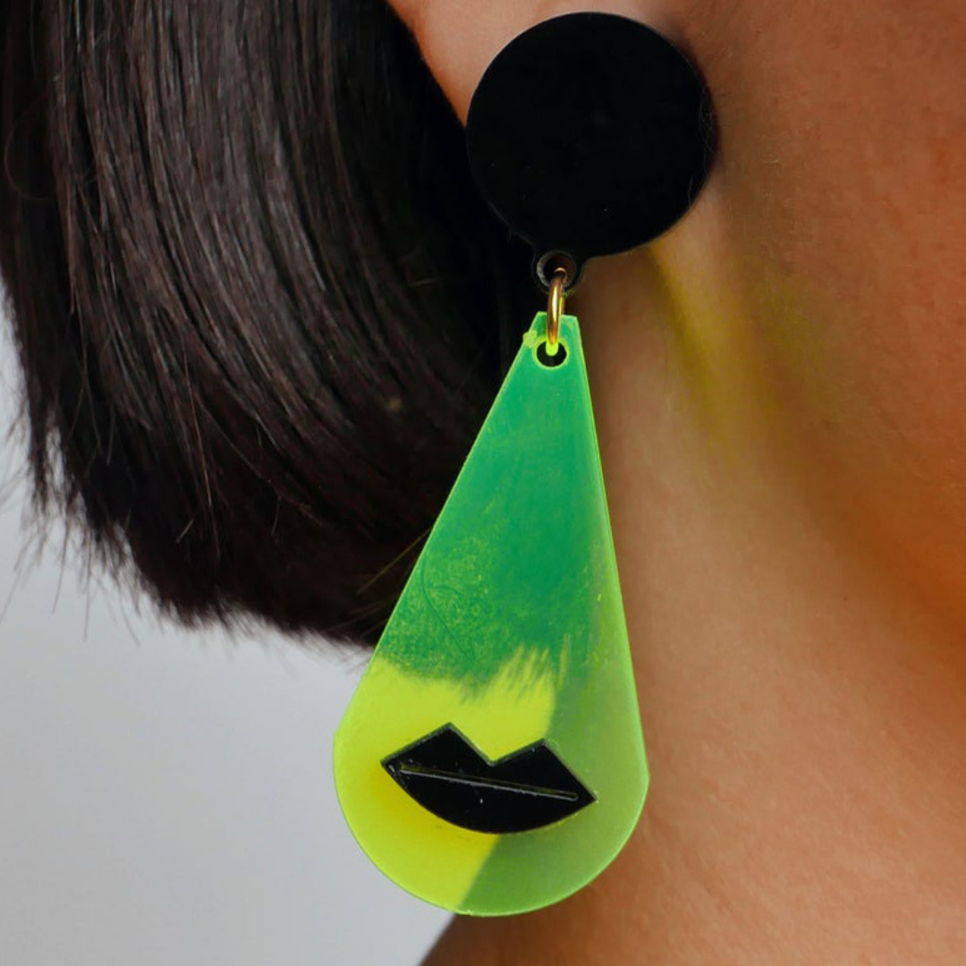 Tippa Neon Green Pierced Earrings