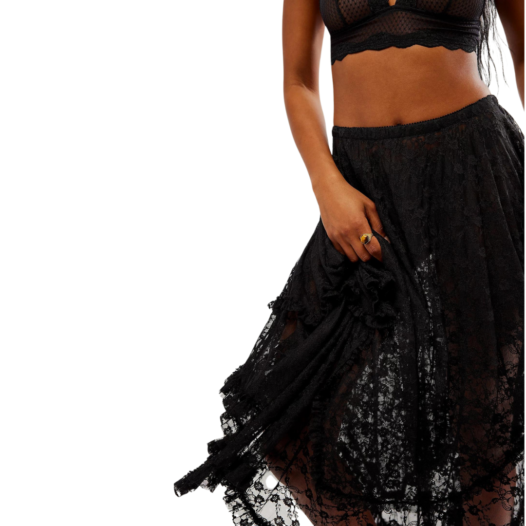 French Courtship 1/2 Slip Skirt - Black