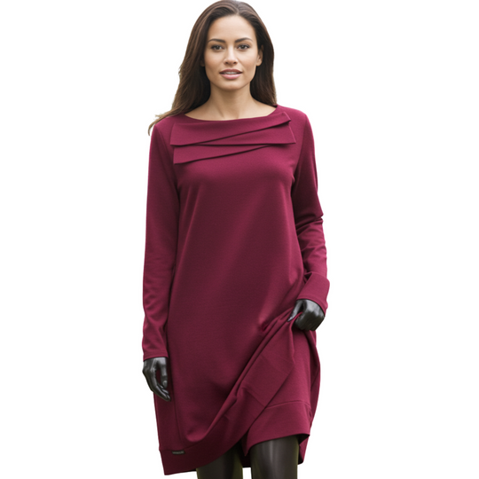 Double Panel Ballon Hem Loose Dress