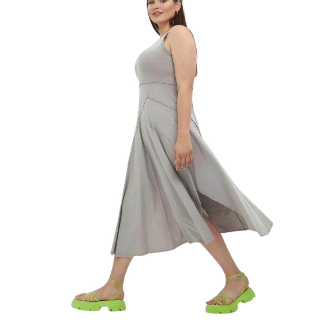 Plus Size - Asymmetrical Hem Pullover Dress