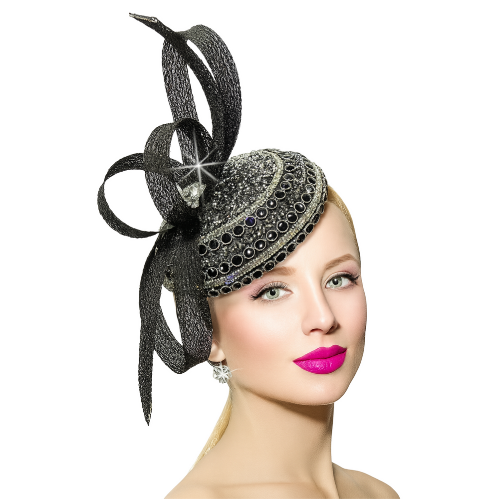 Diadema con joya Shonda, tocado negro