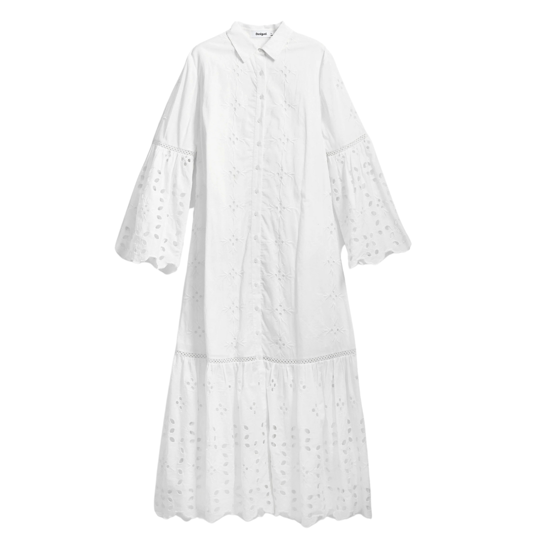 cut out shirt dress Cecilie Cut Out Shirt Midi Dress / White | MESHKI