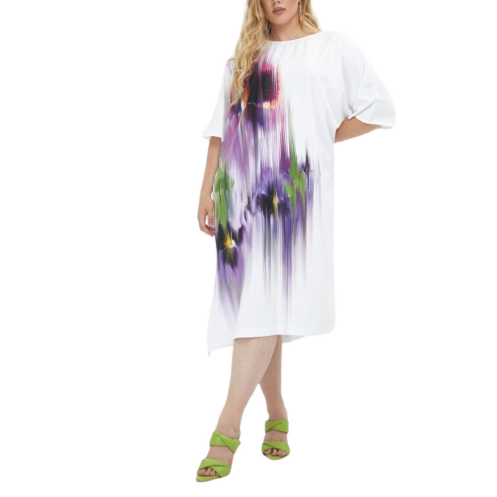 Plus-Size Pullover Dress - Airbrush White