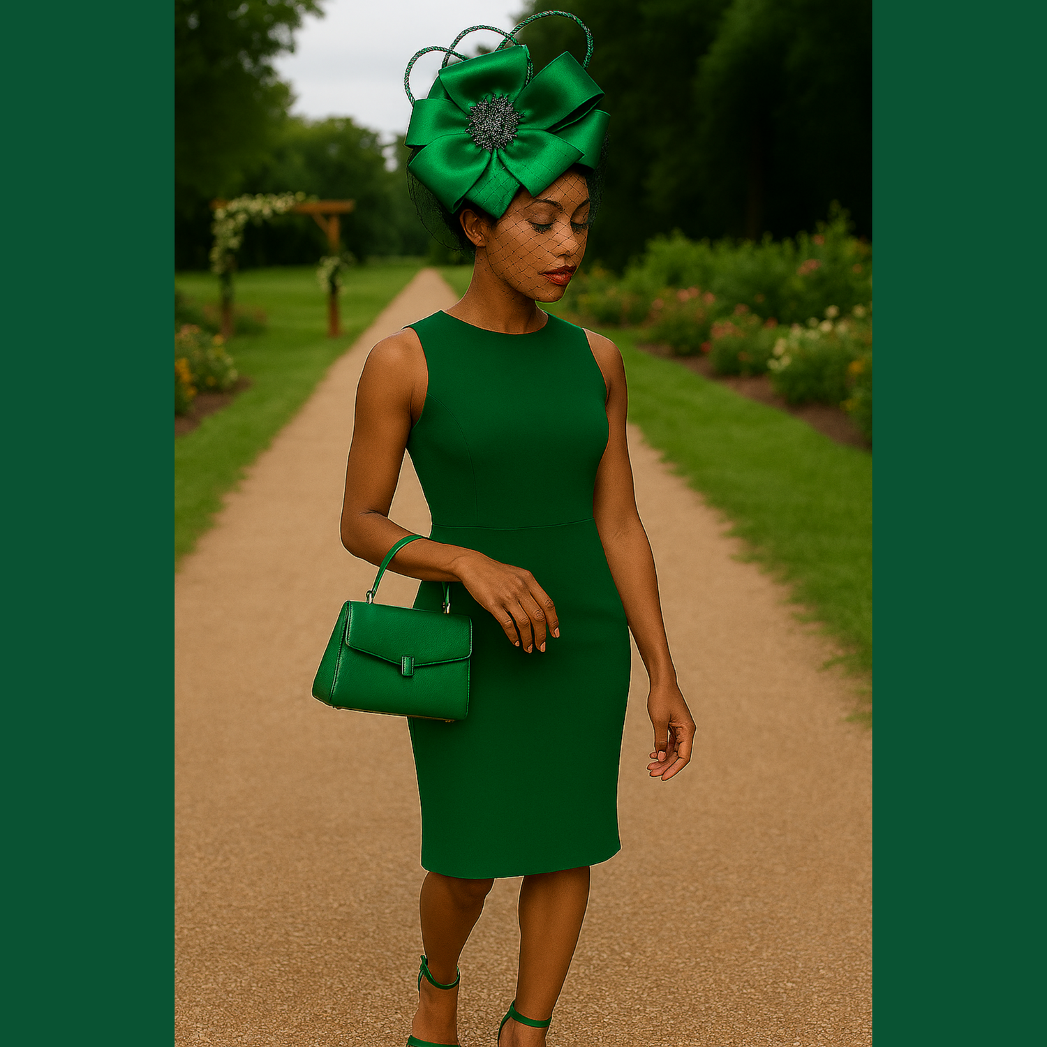 green dress and fascinator Green and Yellow fascinator hat|Wedding hats for women|135.00