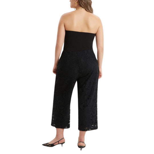 Cropped Lace Trousers - Plus Size