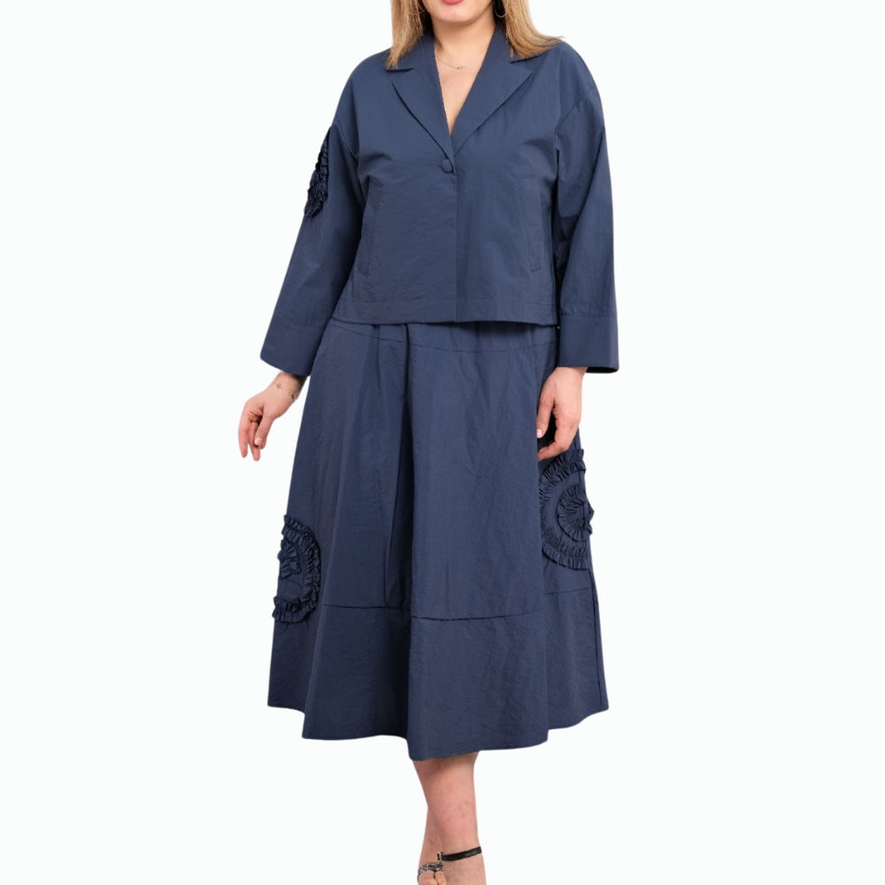 Blue Two - Piece Skirt Suit