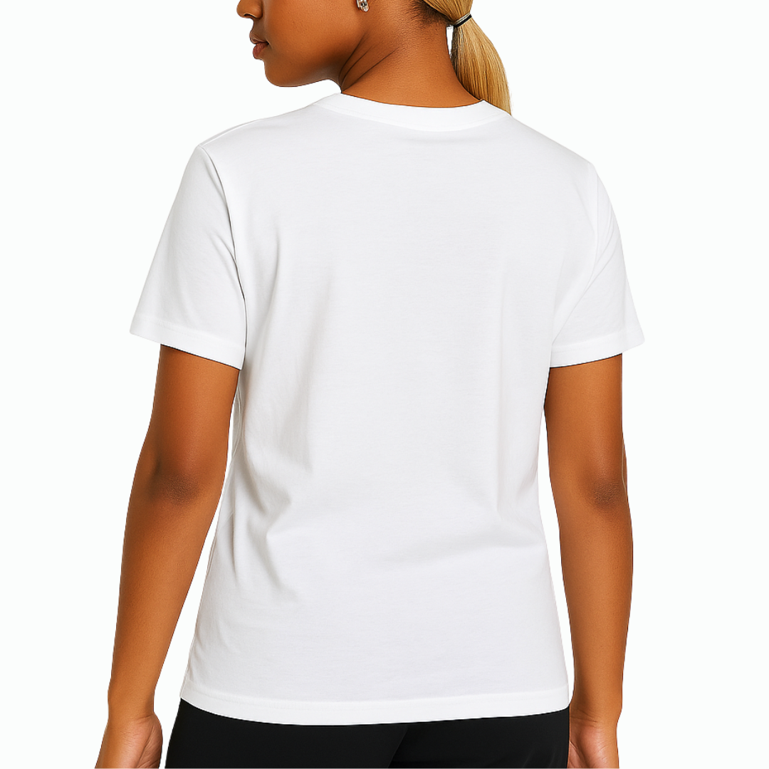 Camiseta de algodón orgánico vanguardista con detalle de lentejuelas y tejido del mismo color WG