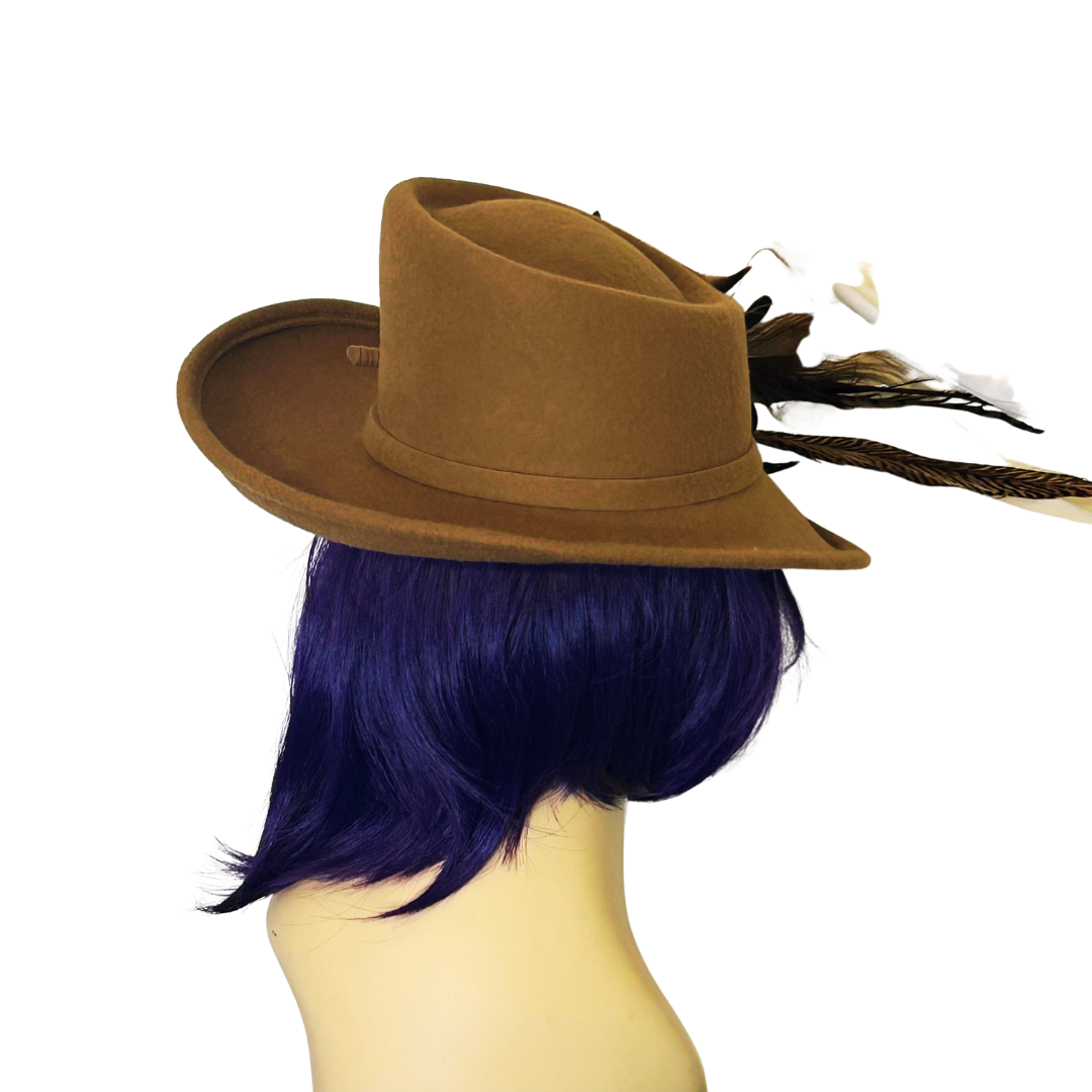 Medium Brim Hat with Feathers