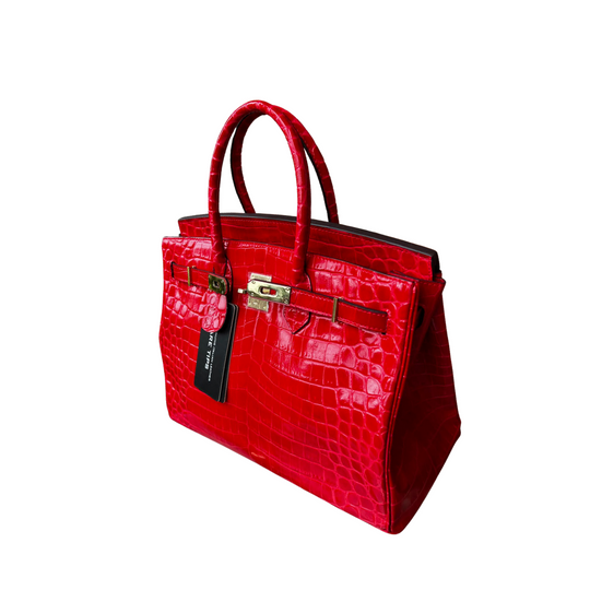Embossed B Bag - Red