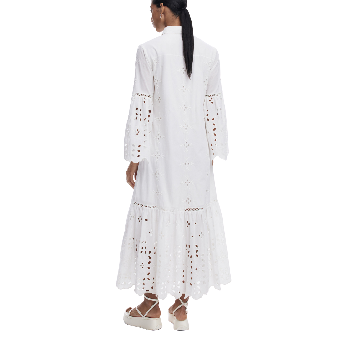 Desigual, Cut-out maxi dress, Cotton, White, L