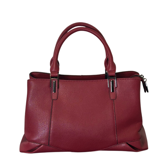 Leather Tote Bag with Pewter Detail