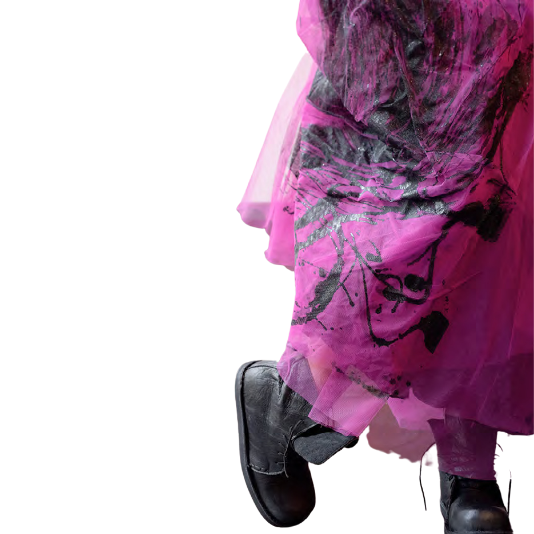 Handpainted Layered Tulle Skirt - Pink