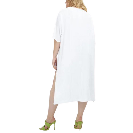 Plus-Size Pullover Dress - Airbrush White