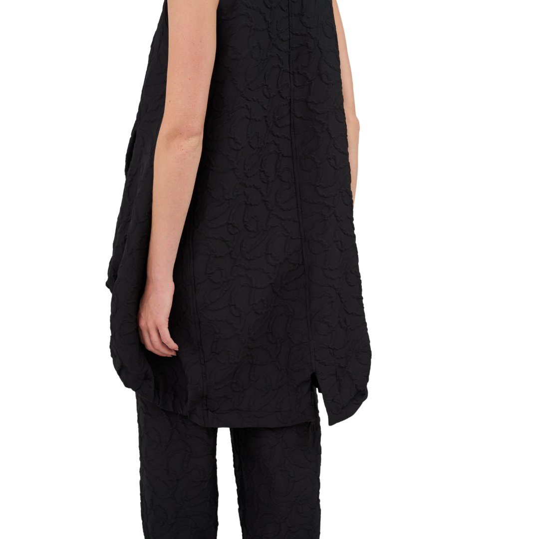 Gershon Bram two-piece set with sleeveless tunic vest and full-length gathered skirt in viscose blend