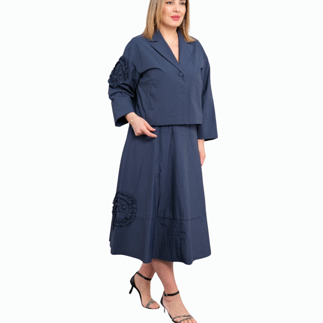 Blue Two - Piece Skirt Suit Le' Diva Boutique Store Blue Two - Piece Skirt Suit Le' Diva Boutique Store