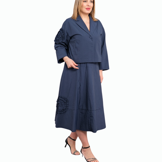 Blue Two - Piece Skirt Suit