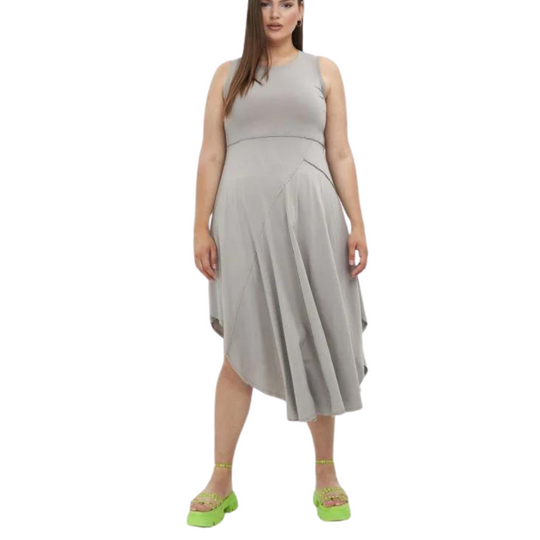 Plus Size - Asymmetrical Hem Pullover Dress