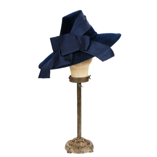 Velour Hat with Grosgrain Trim