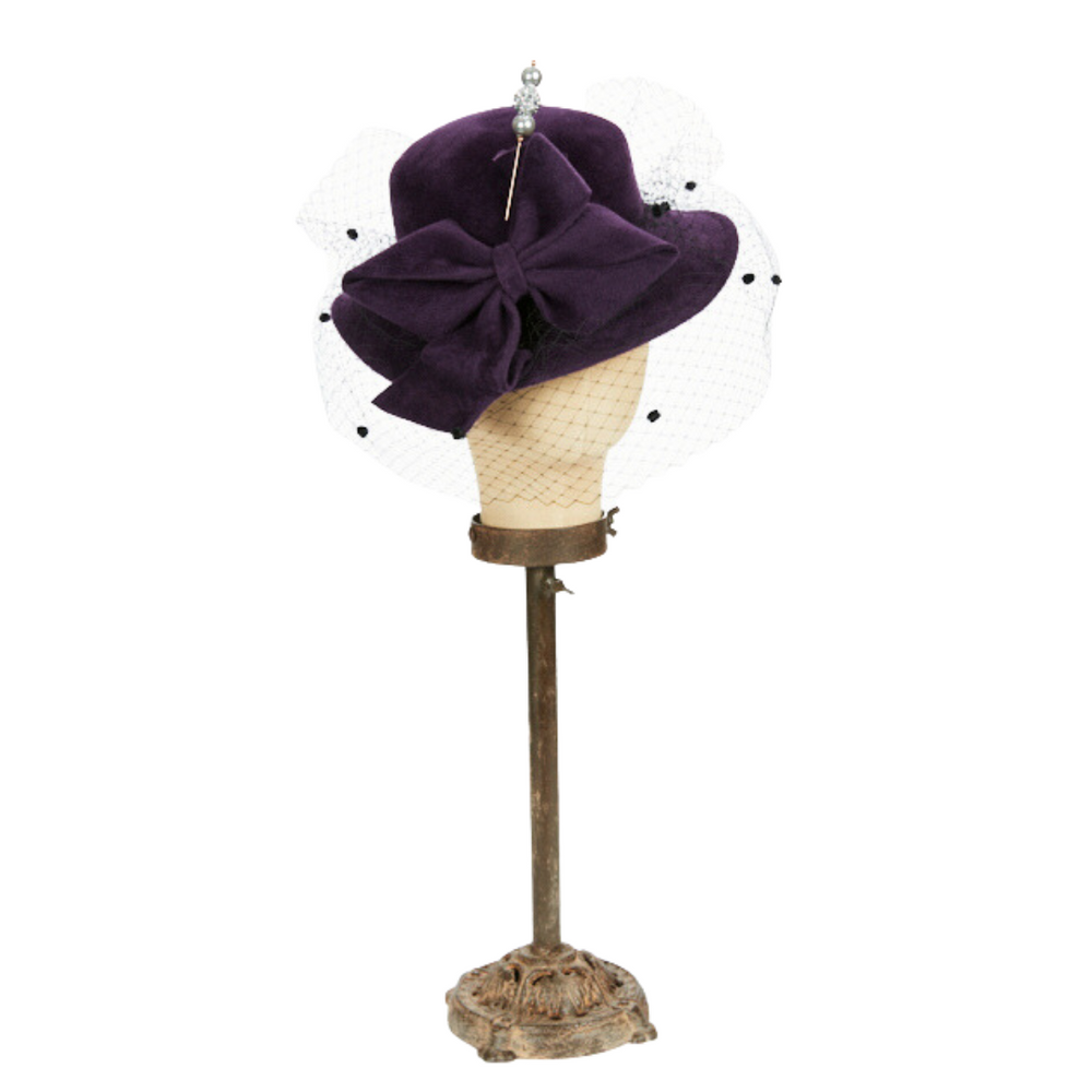 Small Velour Hat Netting Veil