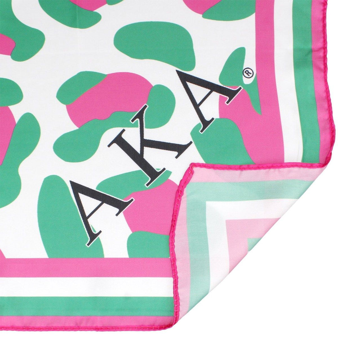 AKA Women’s Scarf – Green & Pink Leopard Print