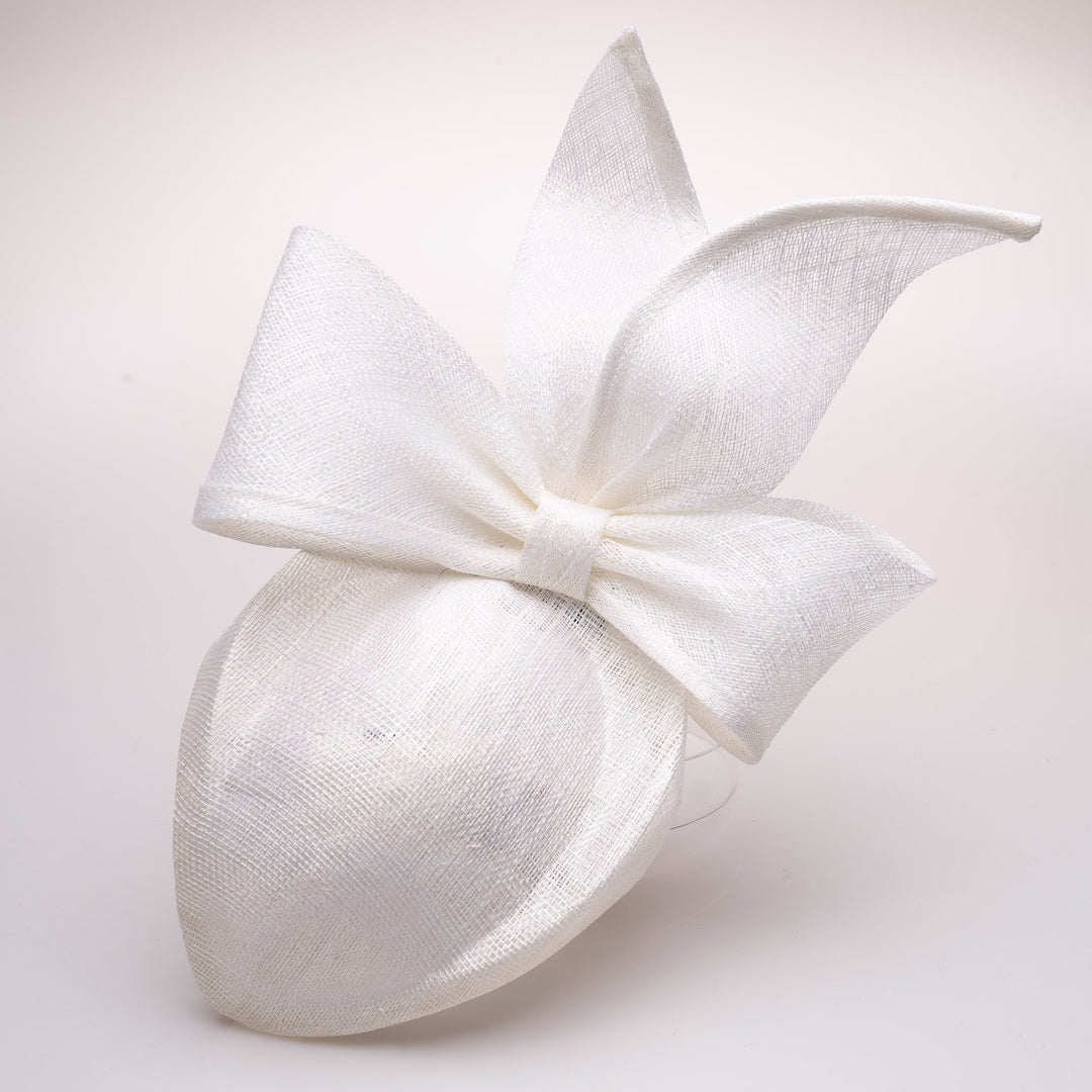 White decorative bow on a white background