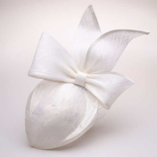White decorative bow on a white background