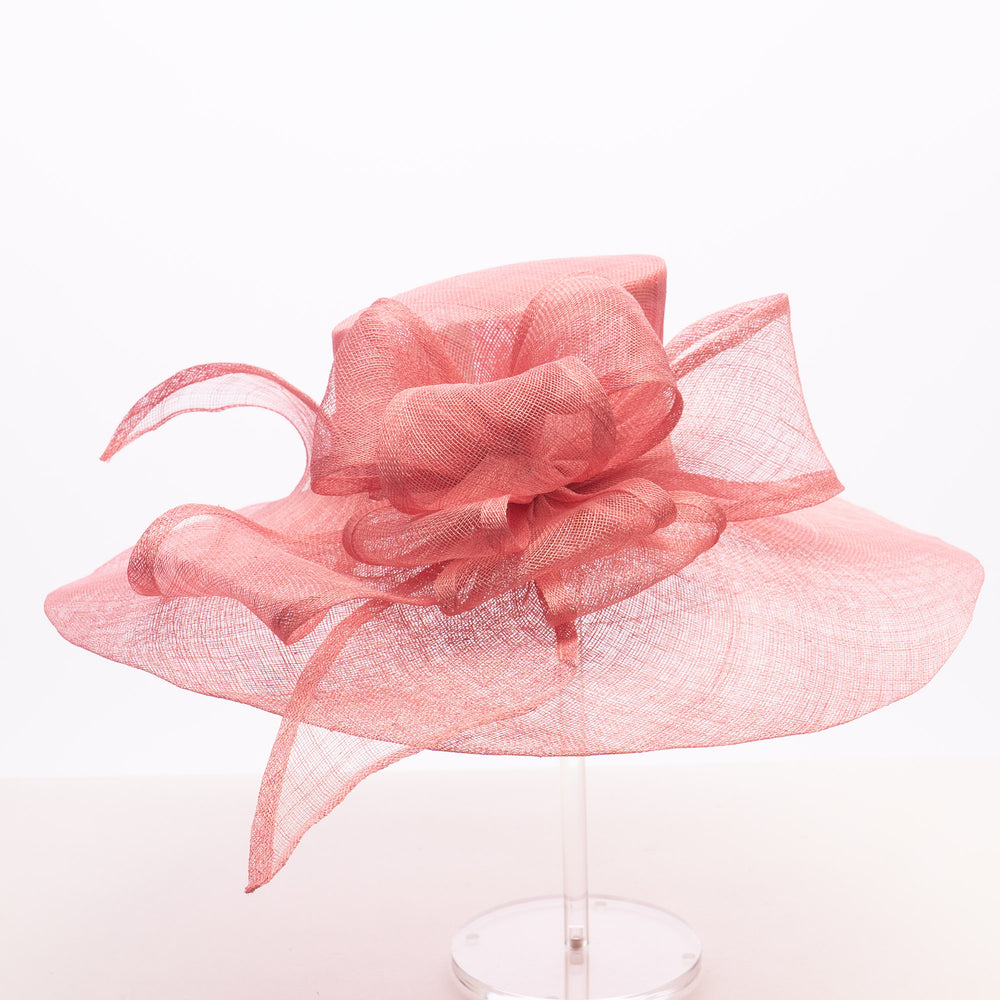 Pink mesh hat on a white background