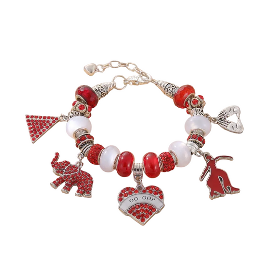 Delta Sigma Theta LOVE Charm Beaded Bracelet