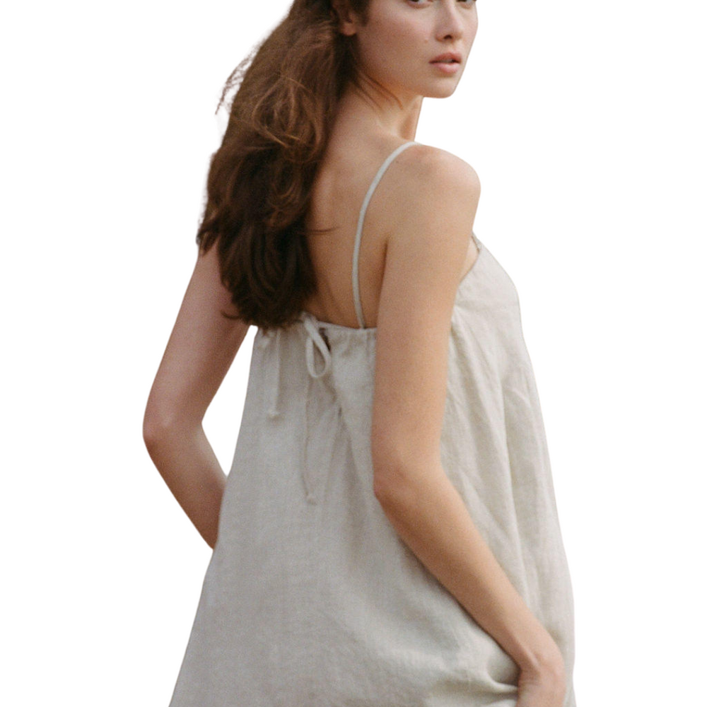 Christal Maxi Linen Side Pocket Dress