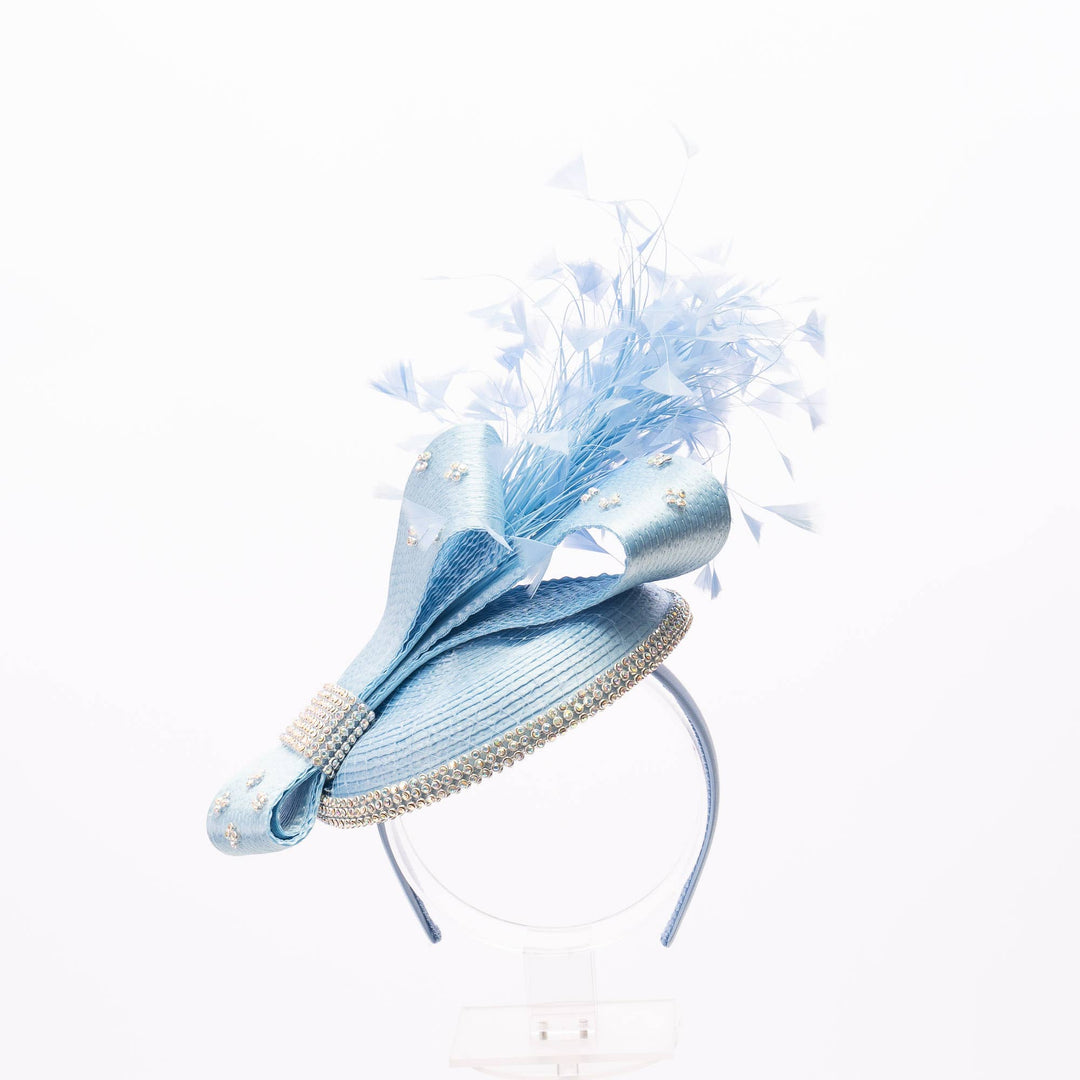 Beautiful headband with rhinestone AND feather - Gold