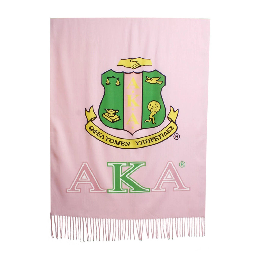 AKA Sorority Pale Pink & Green Fashion Shawl Scarf